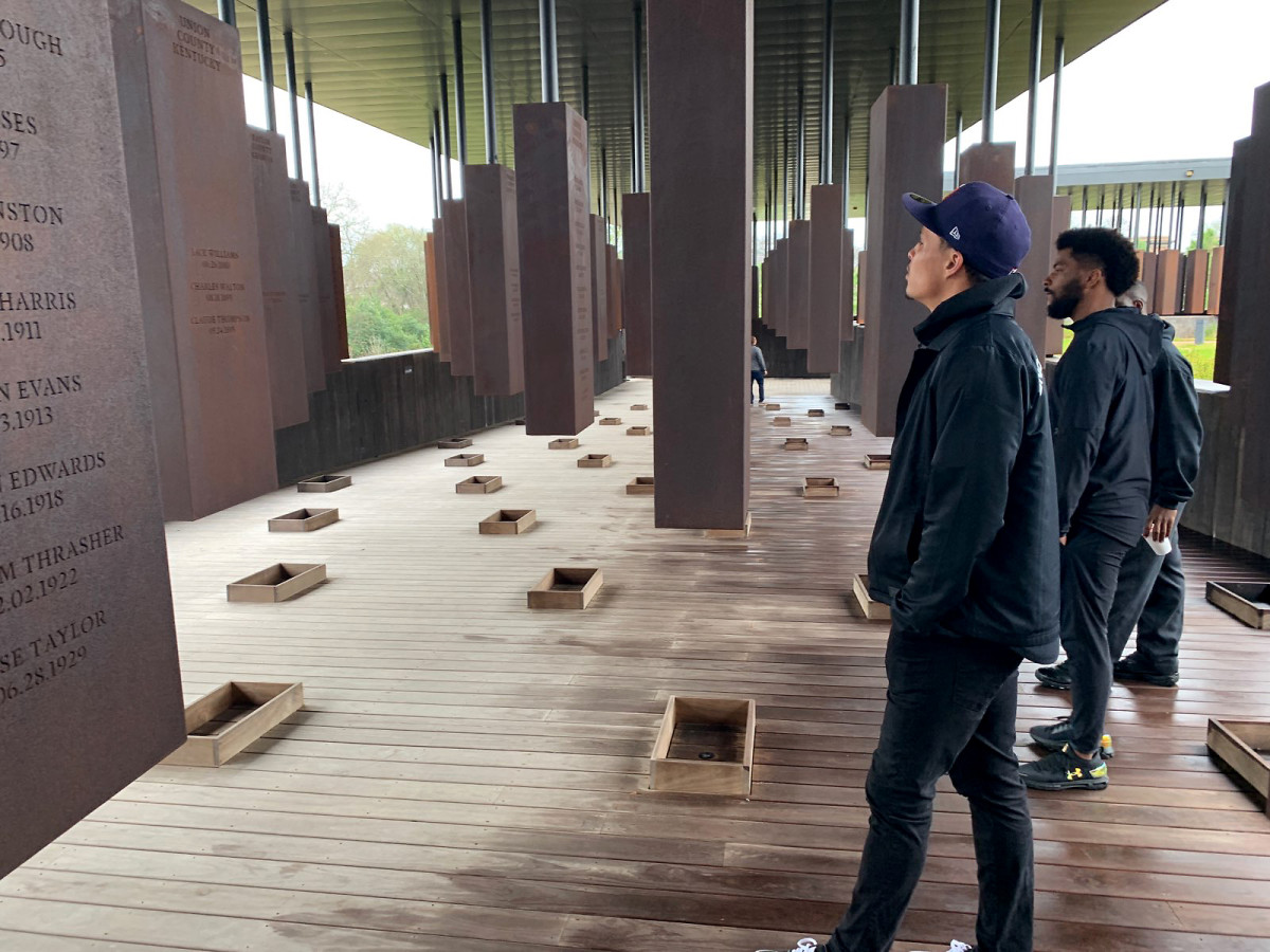 Stills visits the National Memorial for Peace and Justice in Montgomery, Ala.